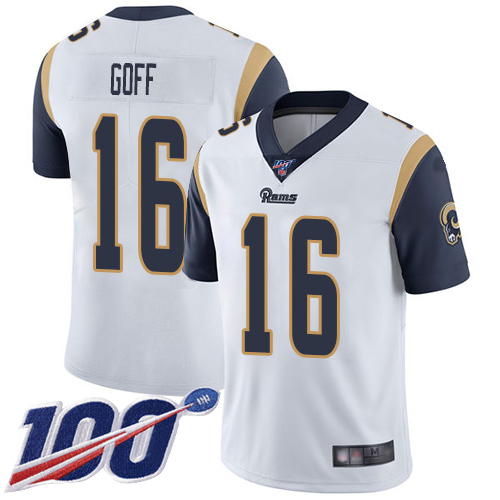 Los Angeles Rams Limited White Men Jared Goff Road Jersey NFL Football #16 100th Season Vapor Untouchable->los angeles rams->NFL Jersey